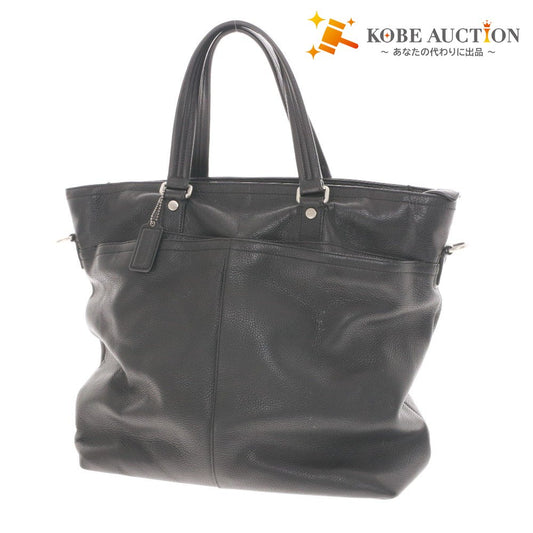 ■ コーチ ショルダーバッグ トートバッグ 鞄 ビジネス ロゴ メンズ ブラック 袋付き