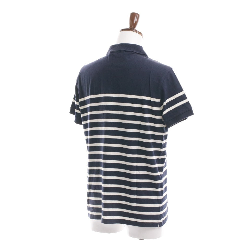 ■ モンクレール ポロシャツ トップス ワッペン ボーダー メンズ L ネイビー ホワイト