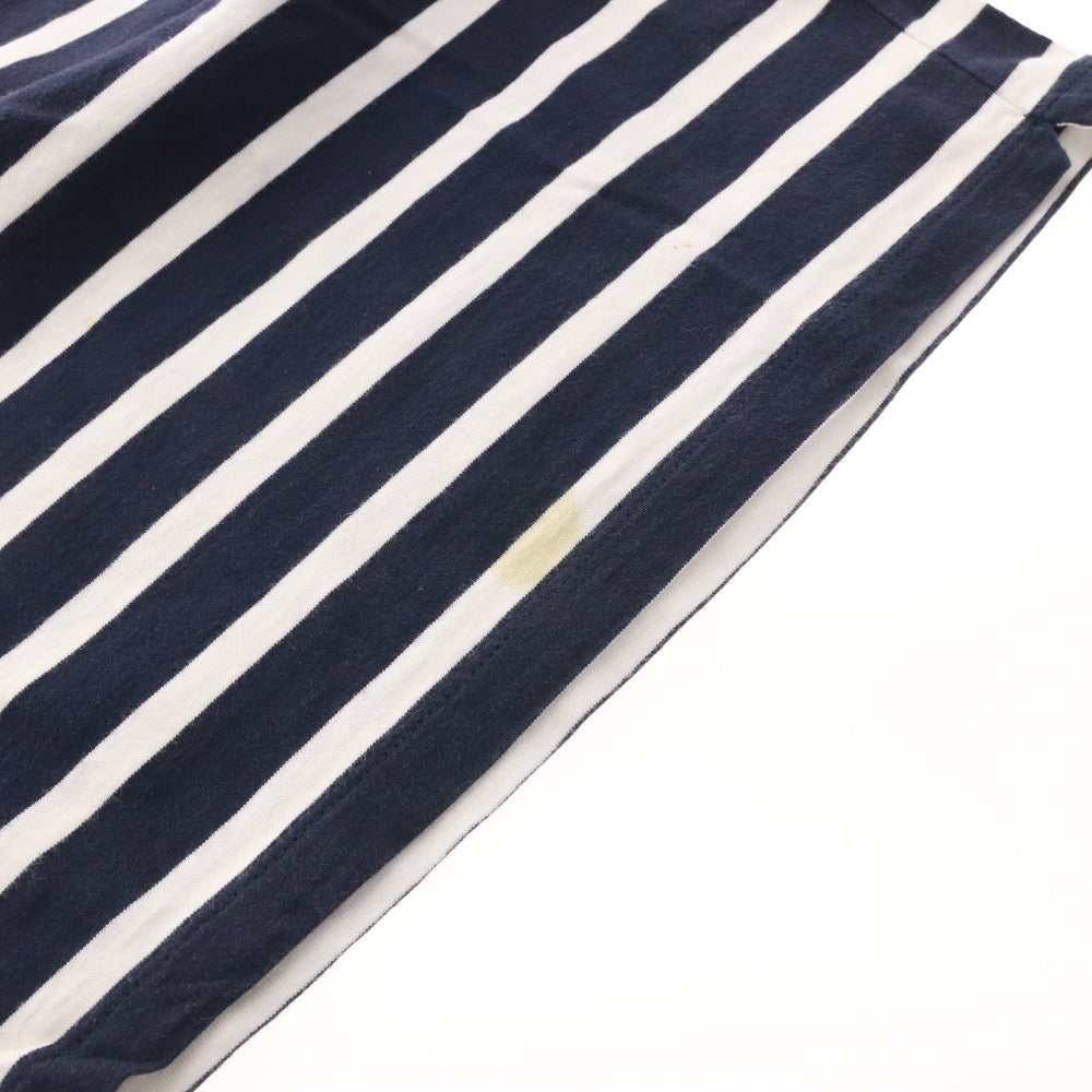 ■ モンクレール ポロシャツ トップス ワッペン ボーダー メンズ L ネイビー ホワイト