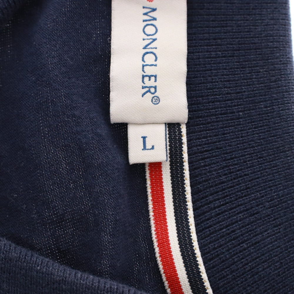 ■ モンクレール ポロシャツ トップス ワッペン ボーダー メンズ L ネイビー ホワイト