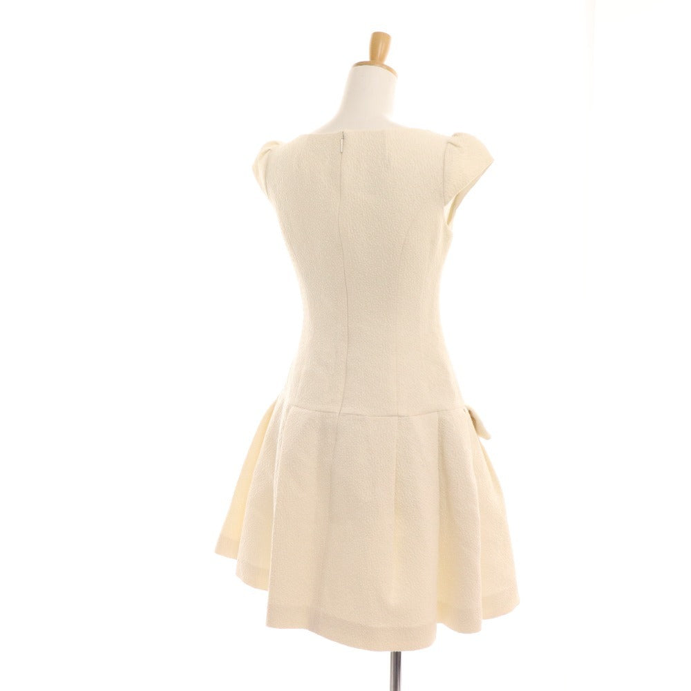 ■ Rene One-piece dress, sleeveless, top, skirt, ribbon, zip-up, women's, size 36, white