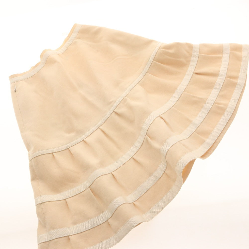 ■ フォクシー ひざ丈スカート 19464-ASAY16 ボトムス 日本製 ウール100% レディース 42(XL相当、ウエストお直し済み）アイボリー