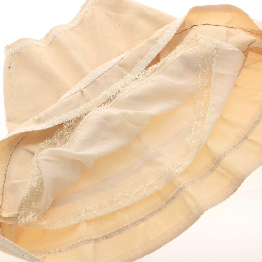 ■ フォクシー ひざ丈スカート 19464-ASAY16 ボトムス 日本製 ウール100% レディース 42(XL相当、ウエストお直し済み）アイボリー