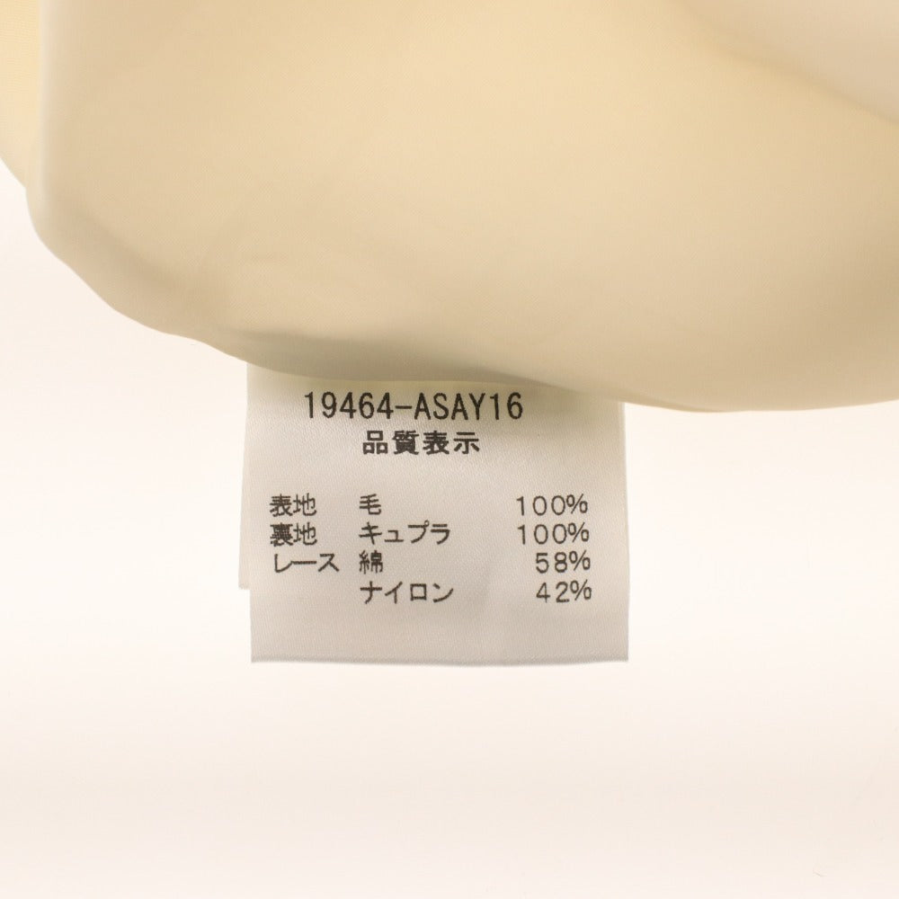 ■ フォクシー ひざ丈スカート 19464-ASAY16 ボトムス 日本製 ウール100% レディース 42(XL相当、ウエストお直し済み）アイボリー