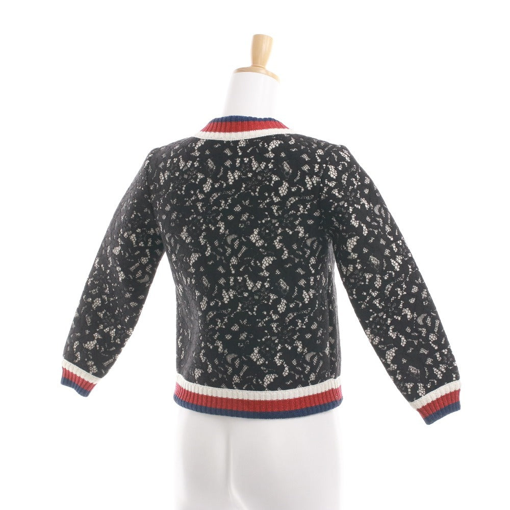 Gucci Long Sleeve Lace Jacket (457918) Women's XXS Black