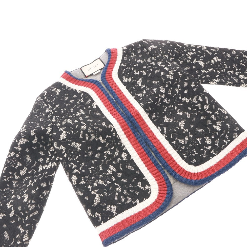 Gucci Long Sleeve Lace Jacket (457918) Women's XXS Black