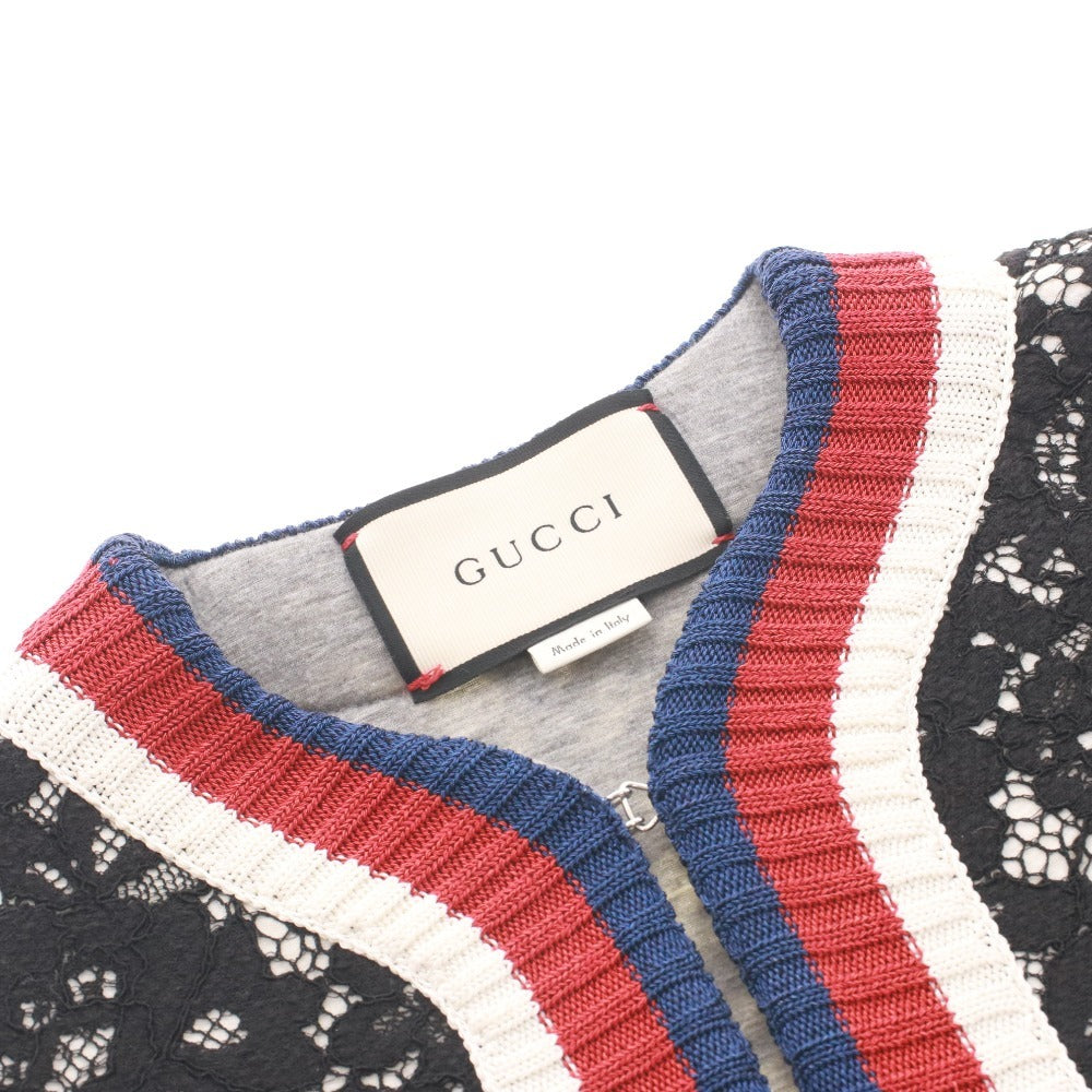 Gucci Long Sleeve Lace Jacket (457918) Women's XXS Black