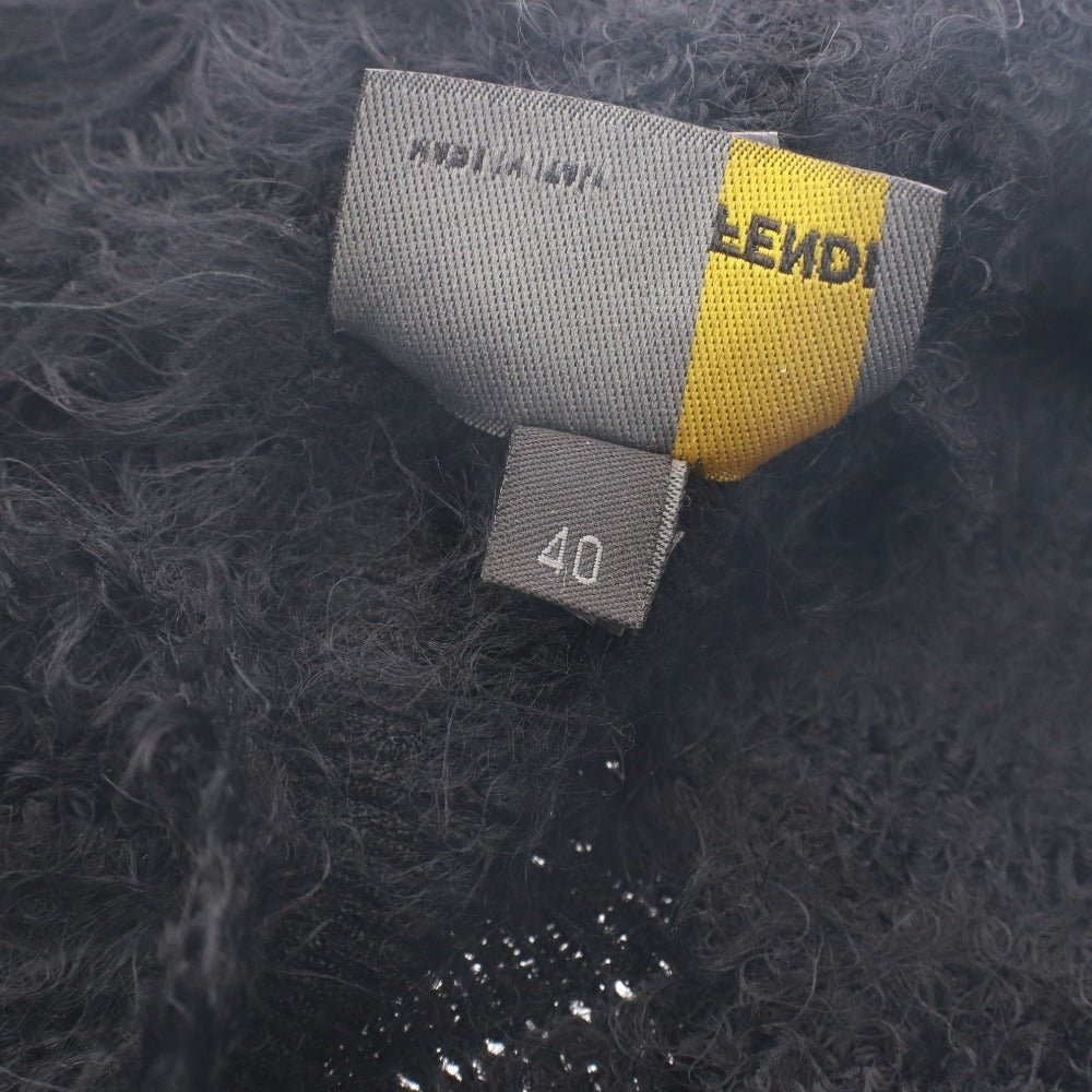 ■ フェンディ FENDI ワンピース 長袖 異素材 裾デザイン レディース 40 (M～L相当) ブラック