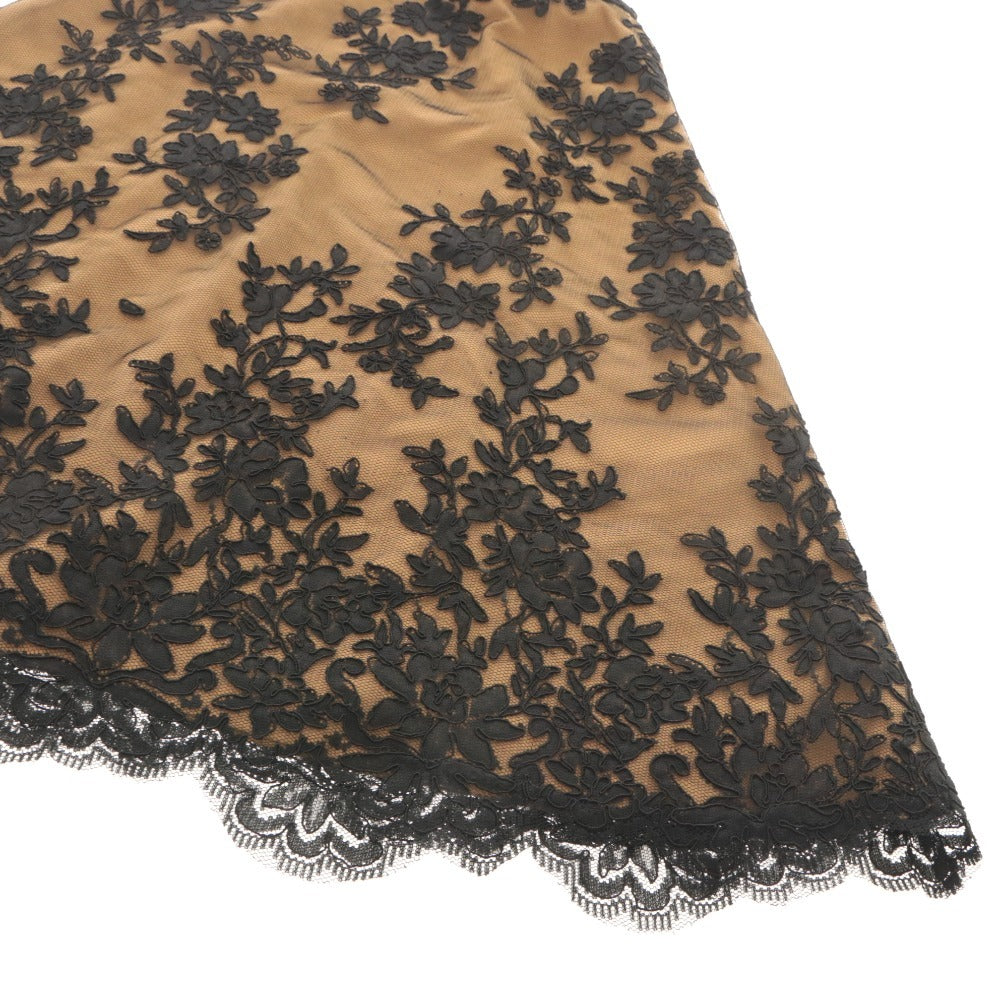 ■ KIMIJIMA BOUTIQUE Skirt Bottoms Floral Lace Pattern Women's 9 Black Brown