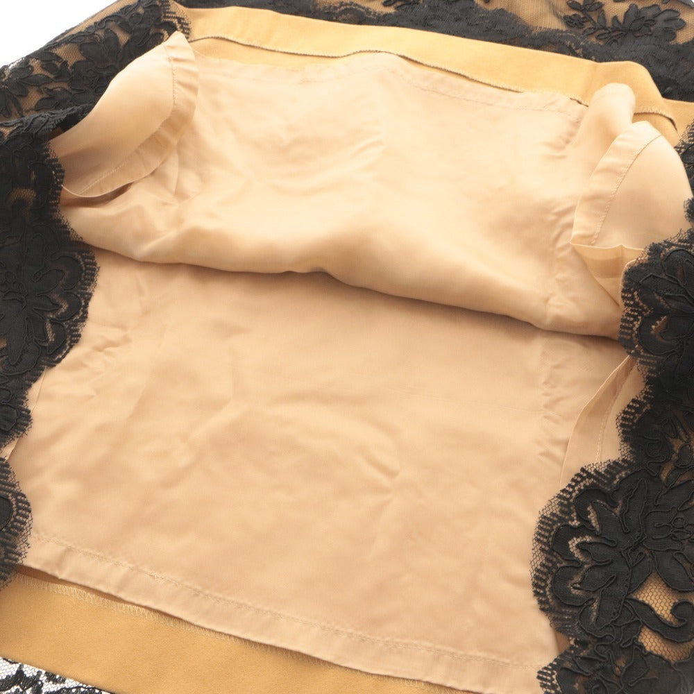 ■ KIMIJIMA BOUTIQUE Skirt Bottoms Floral Lace Pattern Women's 9 Black Brown