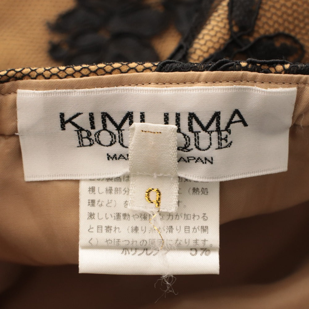 ■ KIMIJIMA BOUTIQUE Skirt Bottoms Floral Lace Pattern Women's 9 Black Brown