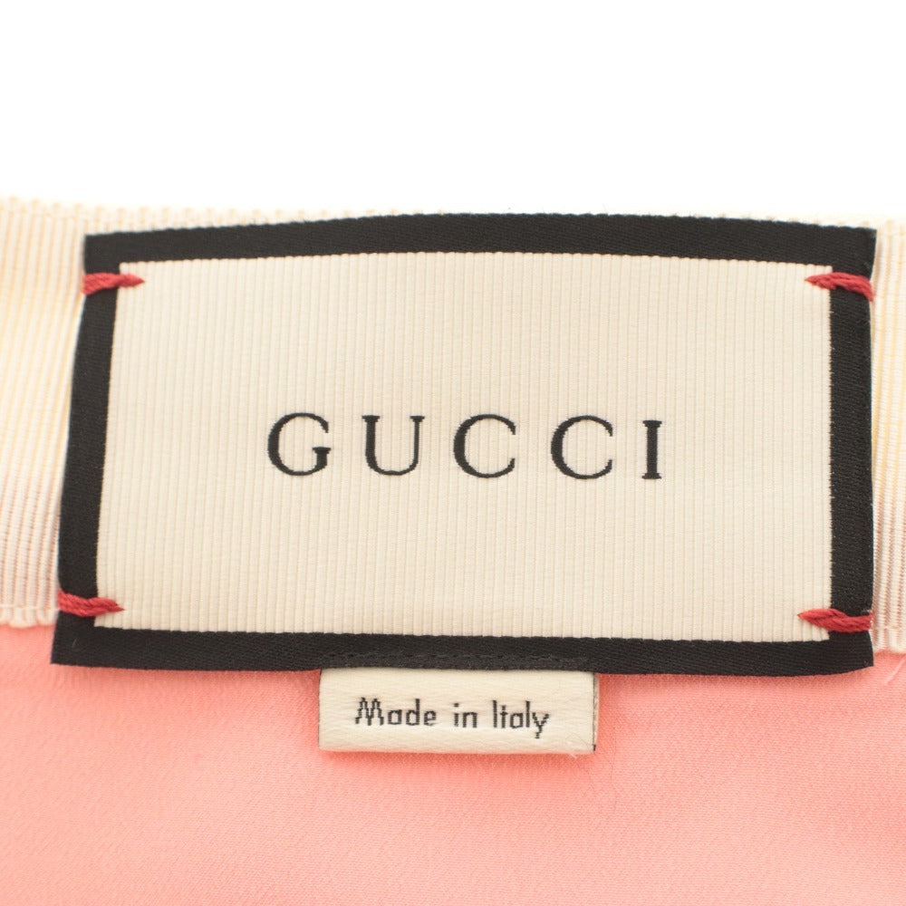 ■ GUCCI Skirt Bottoms Mini Hem Knit Trim Solid Made in Italy Women's 42 Ivory
