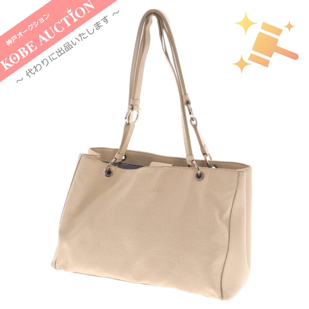 ■ Ferragamo handbag, tote bag, bag, women's, beige