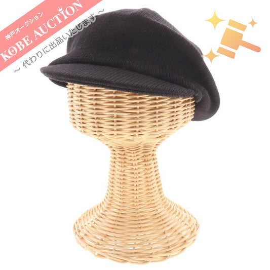 ■ ドルチェアンドガッバーナ ハンチングキャップ 帽子 ニット イタリア製 ユニセックス 57 ブラック ウール100
