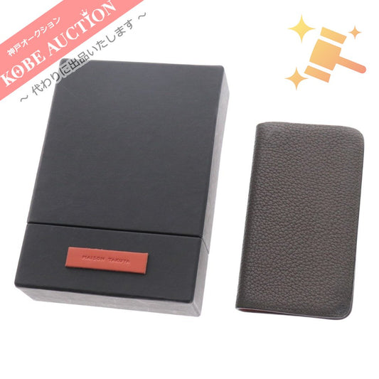 ■ Maison Takuya Mobile Case Smartphone Case Cover iPhone XR Notebook Type Leather Men's Brown Box Included