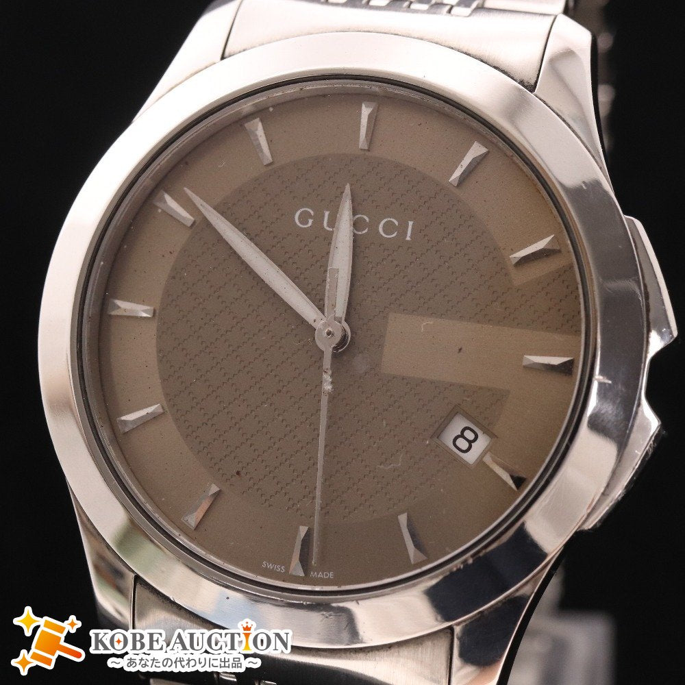 ■ Gucci Watch Gucci 126.4 G Timeless Quartz Men's Silver Dial Gold