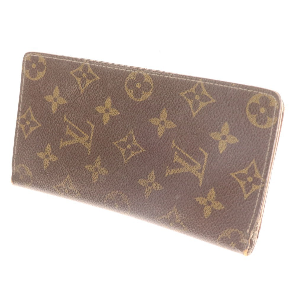 ■ ルイヴィトン 二つ折り 札入れ 長財布 モノグラム ポルトシェキエ カルトクレディ メンズ レディース ブラウン シリアル番号あり
