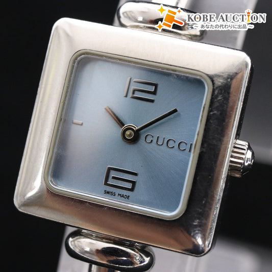 ■ Gucci Watch 1900L Square Quartz 24.3g Women's Silver Dial Light Blue Junk