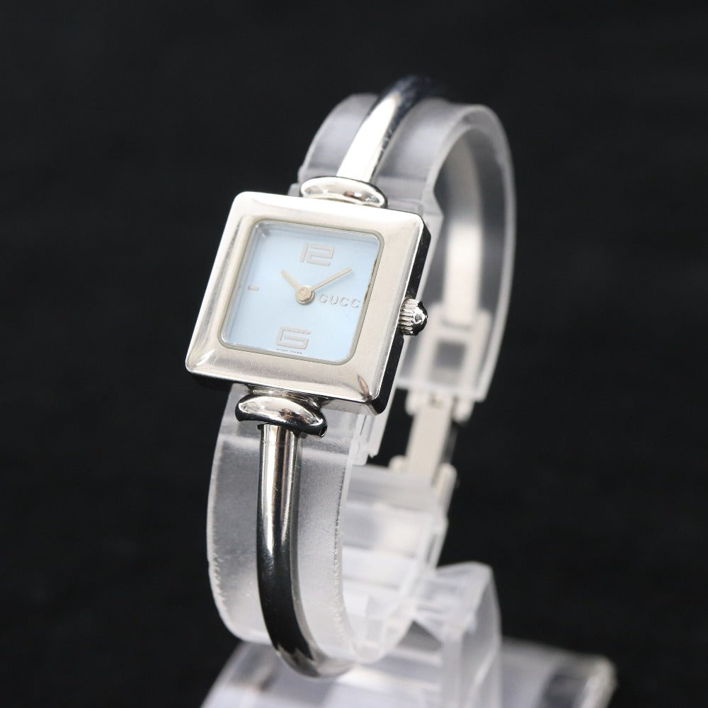 ■ Gucci Watch 1900L Square Quartz 24.3g Women's Silver Dial Light Blue Junk