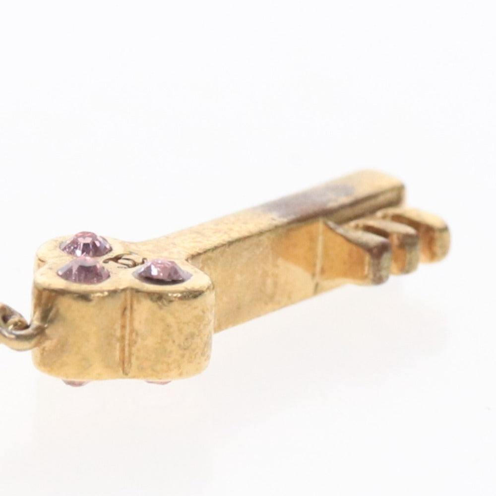 ■ シャネル ブレスレット アクセサリー 02P ココマーク ハート キー 鍵 ラインストーン イタリア製 重量7g ゴールド