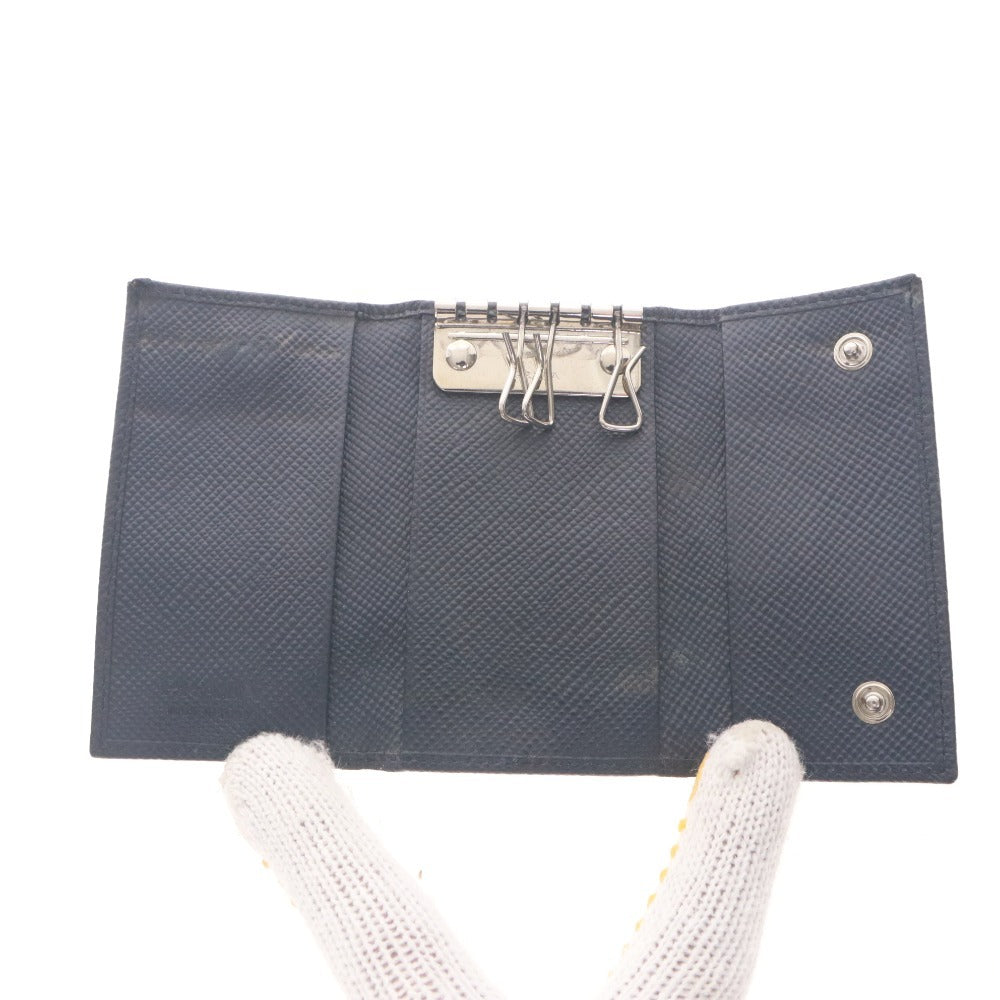 ■ PRADA Prada Key Cases, Set of 2, Bundle, Key Storage, Button, Leather, Made in Italy, Black, Navy, Imperfect