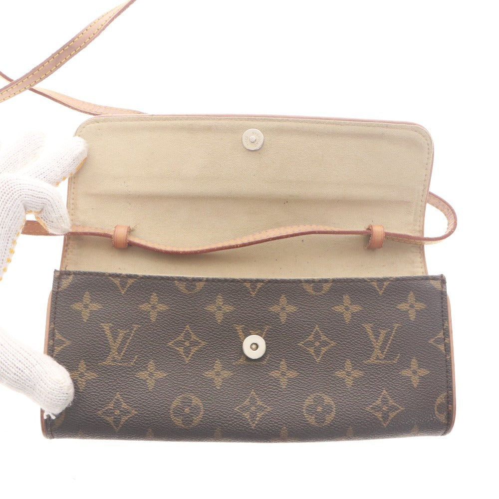 ■ LOUIS VUITTON Shoulder Bag Pouch Pochette Twin GM M51852 Canvas Monogram Pattern Pouch Men's Ladies Brown