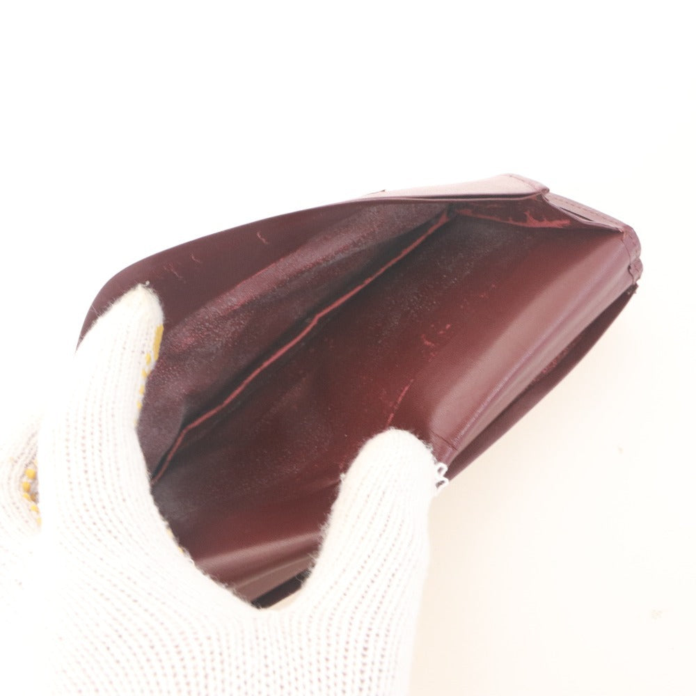 ■ Cartier Long Wallet Bi-fold Leather Logo Must Line Card Bill Compartment Men's Women's Bordeaux