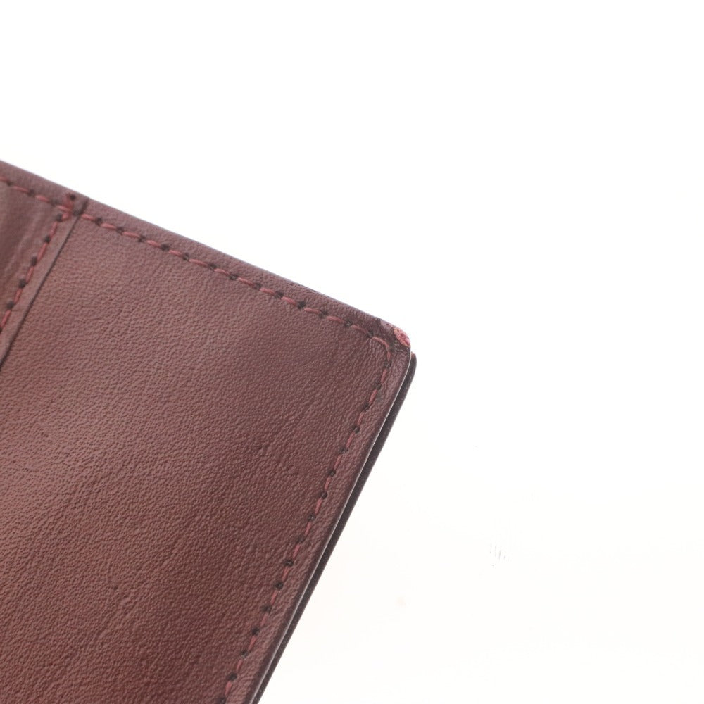 ■ Cartier Long Wallet Bi-fold Leather Logo Must Line Card Bill Compartment Men's Women's Bordeaux