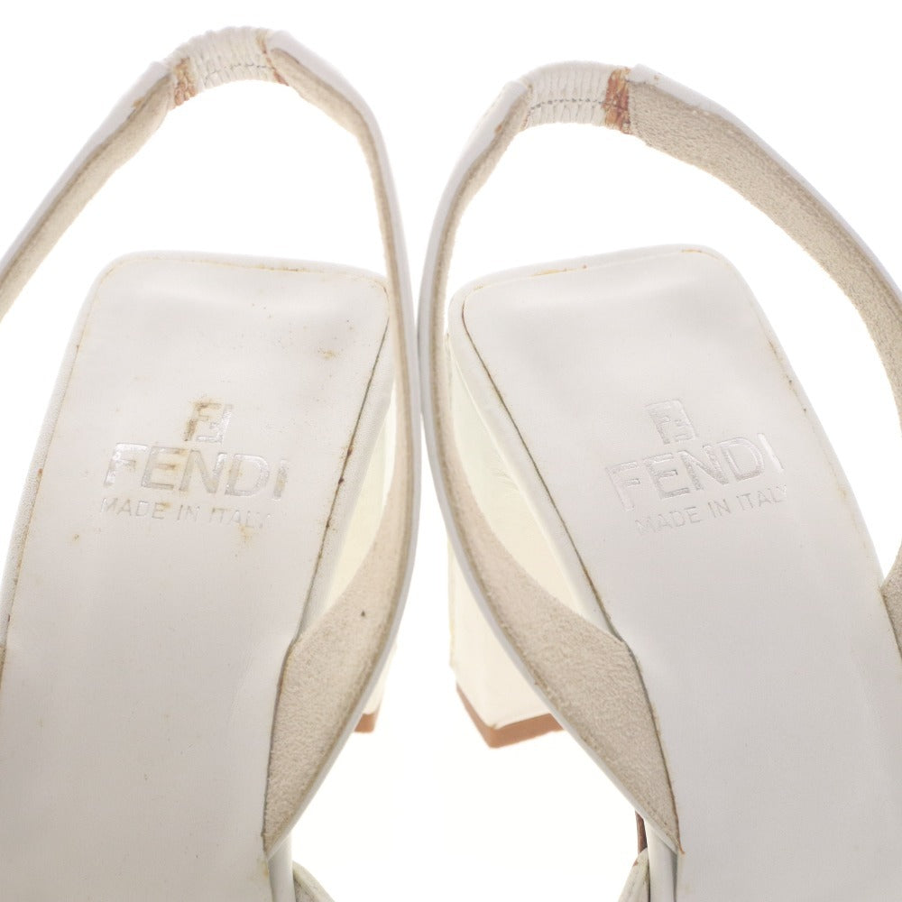 ■ FENDI Pumps High Heels Shoes Sandals Leather Italian Made Ladies 34 1/2 (21.5cm equivalent) White with box