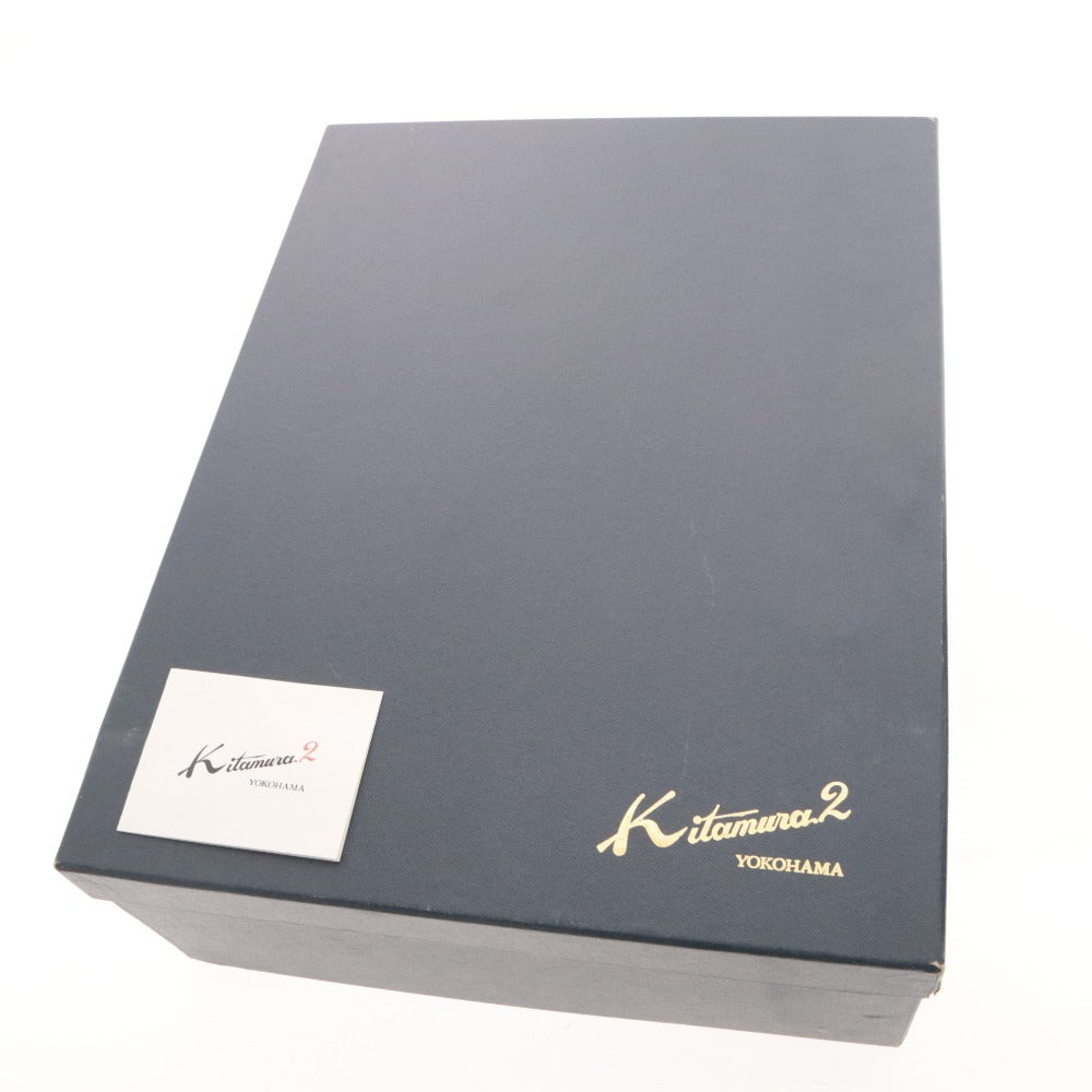 ■ キタムラ Kitamura ハンドバッグ ショルダー 鞄 2way トート ビジネス 革 レザー メンズ レディース ネイビー 箱付き 未使用(傷有)