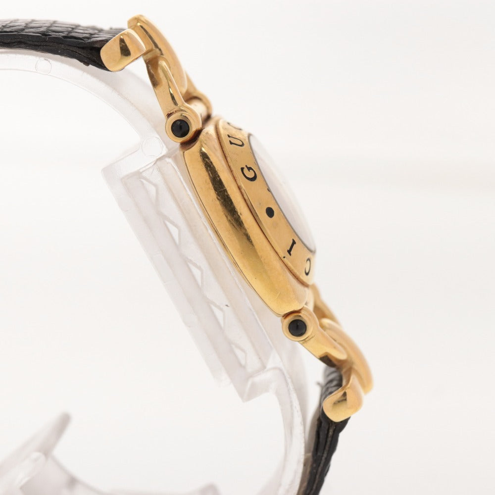 ■ GUCCI グッチ 腕時計 ホースビット 6300L 刻印 0062904 クオーツ スクエア ヴィンテージ レディース ゴールド ブラック 動作未確認