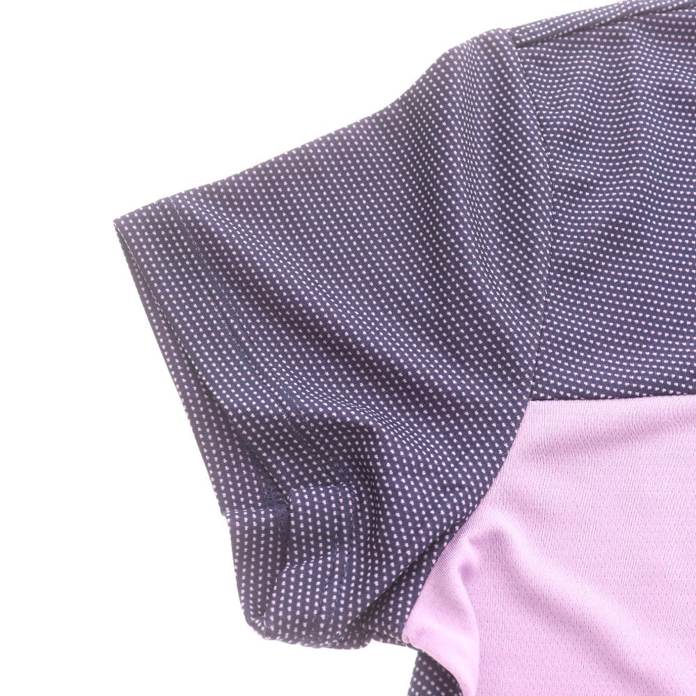 ■ FILA フィラ テニスウェア Tシャツ 半袖 トップス 総柄 ロゴ プリント ランニングウェア レディース M ライトパープル タグ付き 未使用