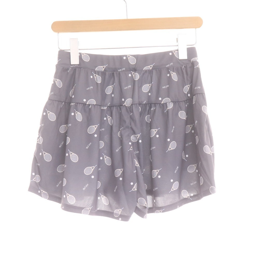 ■ FILA フィラ テニスウェア キャロットパンツ ボトムス ラケット柄 総柄 ロゴ プリント レディース M グレー タグ付き 未使用