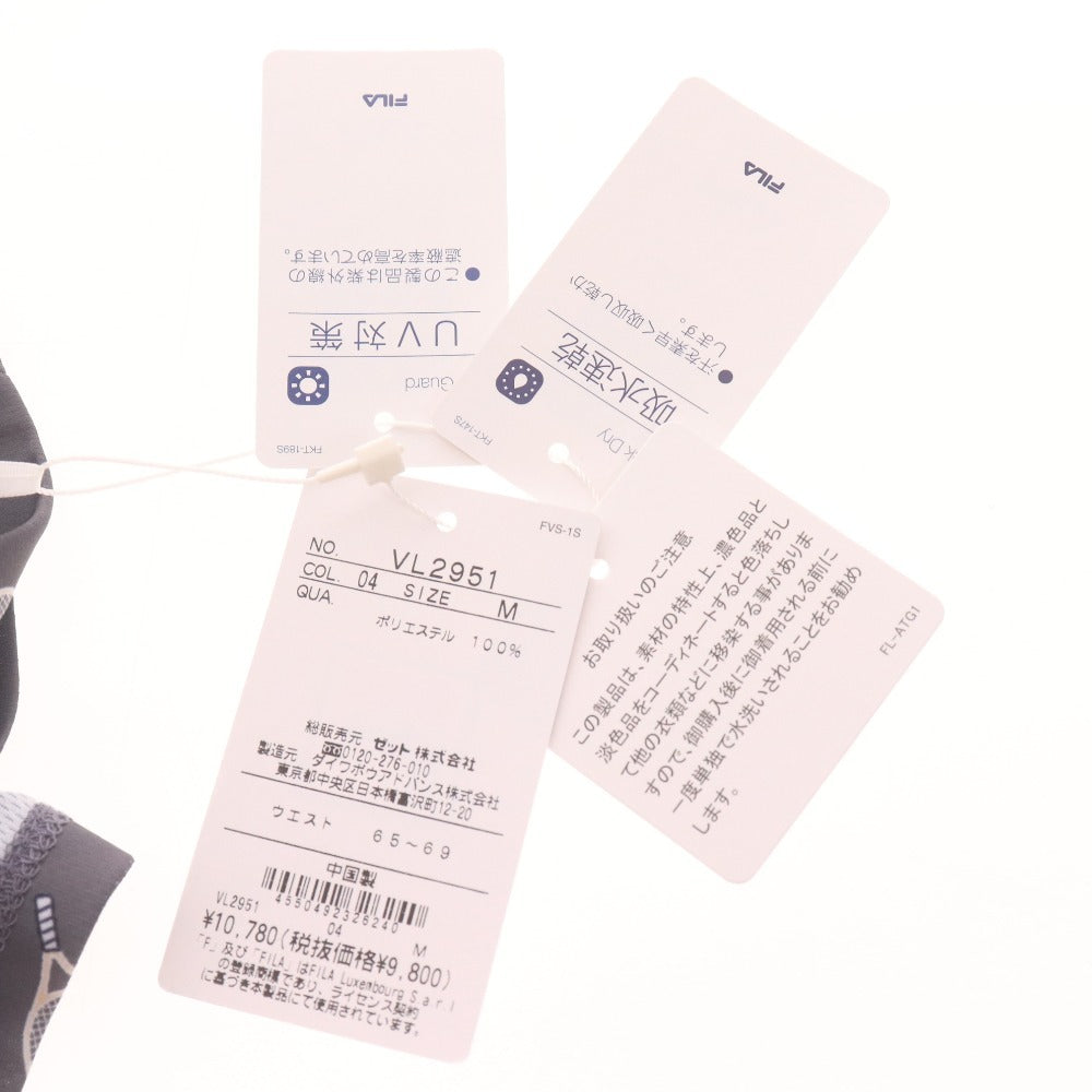 ■ FILA フィラ テニスウェア キャロットパンツ ボトムス ラケット柄 総柄 ロゴ プリント レディース M グレー タグ付き 未使用