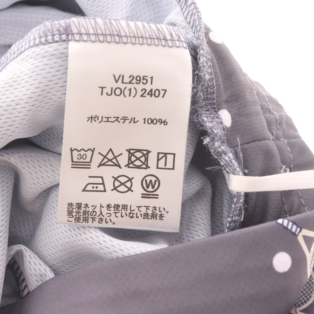 ■ FILA フィラ テニスウェア キャロットパンツ ボトムス ラケット柄 総柄 ロゴ プリント レディース M グレー タグ付き 未使用