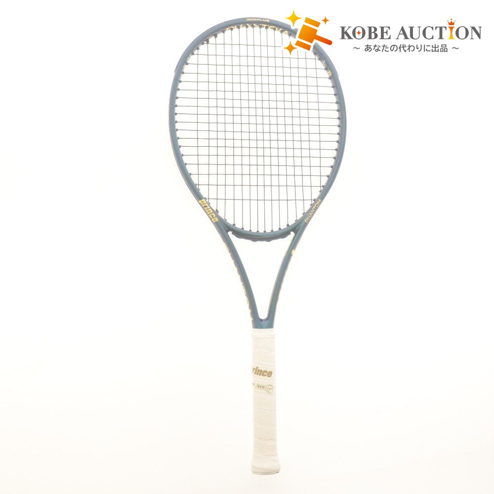 ■ prince プリンス 硬式テニスラケット PHANTOM 100 7TJ232 ファントム G1 100インチ305g 全長68.5cm ガット有 ブルーグリーン系