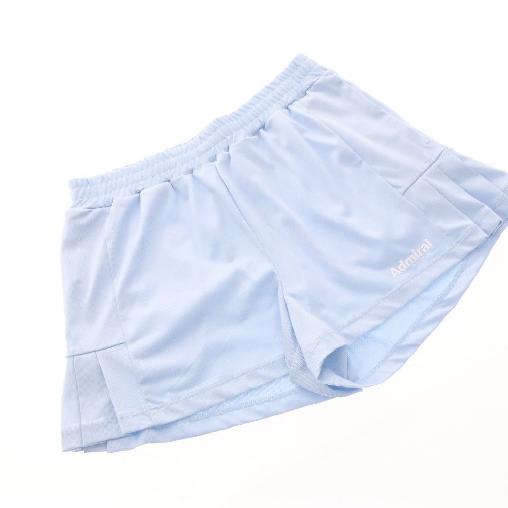 ■ Admiral キュロットパンツ サイドプリーツヘムショーツ ATLA627 ショート丈 ボトムス レディース S ライトブルー タグ付 未使用(汚有)