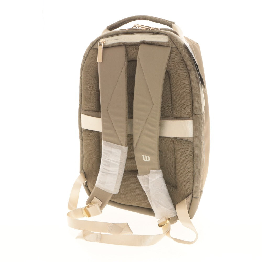 ■ Wilson ウィルソン テニスバッグ リュック RF 01 Hall Of Fame Tennis Backpack WRB0000601NS ファスナー ポケット 未使用 ベージュ系