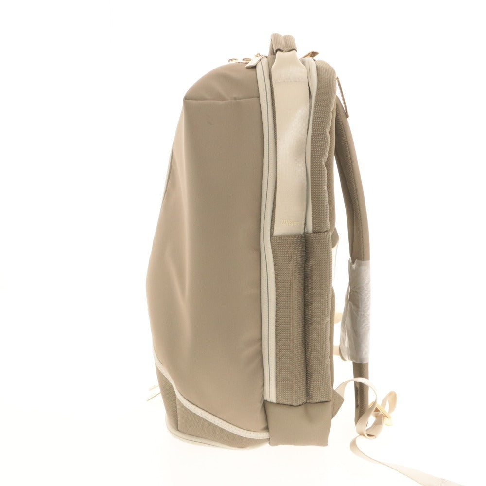 ■ Wilson ウィルソン テニスバッグ リュック RF 01 Hall Of Fame Tennis Backpack WRB0000601NS ファスナー ポケット 未使用 ベージュ系