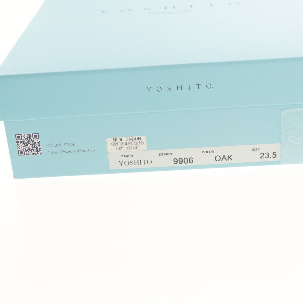 ■ YOSHITO ヨシト ブーツ スクエアトゥ センターシーム フィットショートブーツ Y9906 レディース 23.5cm ベージュ系 箱付き 未使用