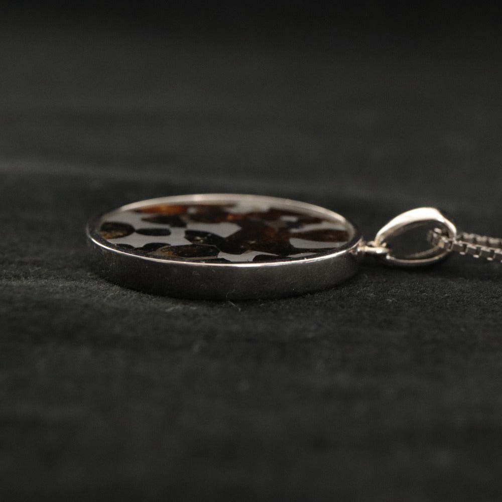 ■ HANDA Pallasite Meteorite Necklace Sericho Pendant PSSP-020-1145 25mm SV925 Stony-Iron Meteorite Olivine Rarity Power Stone with accessories