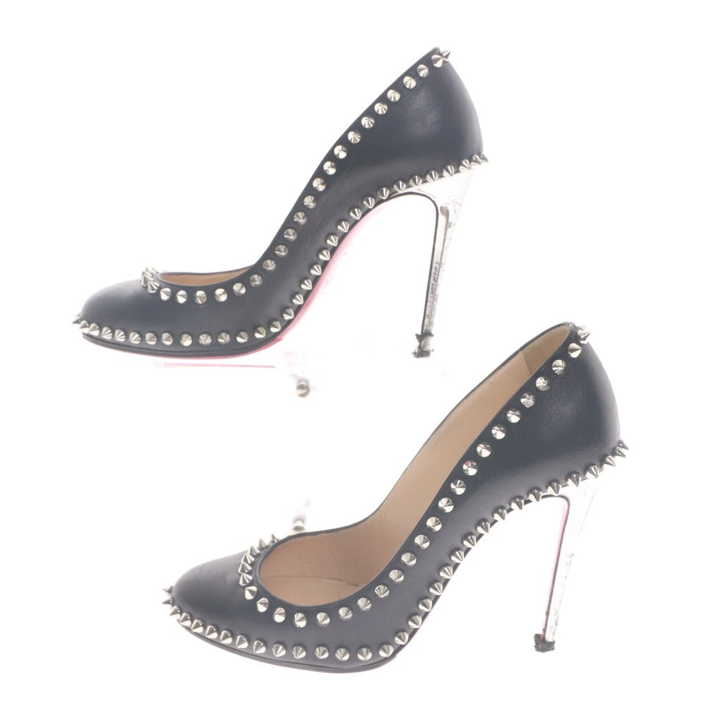 ■ クリスチャンルブタン Christian Louboutin パンプス 靴 スタッズ ハイヒール ポインテッドトゥ レディース 37 (24.0cm相当) ブラック