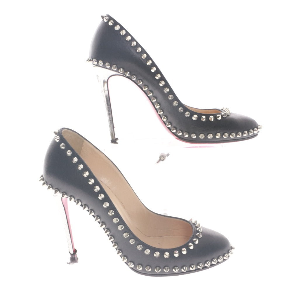 ■ クリスチャンルブタン Christian Louboutin パンプス 靴 スタッズ ハイヒール ポインテッドトゥ レディース 37 (24.0cm相当) ブラック