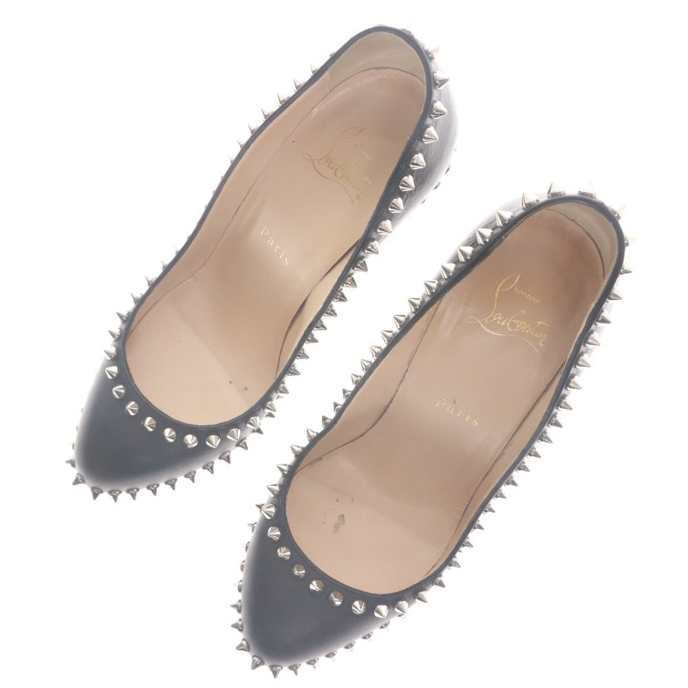 ■ クリスチャンルブタン Christian Louboutin パンプス 靴 スタッズ ハイヒール ポインテッドトゥ レディース 37 (24.0cm相当) ブラック
