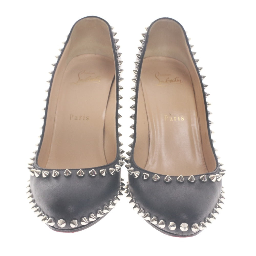 ■ クリスチャンルブタン Christian Louboutin パンプス 靴 スタッズ ハイヒール ポインテッドトゥ レディース 37 (24.0cm相当) ブラック