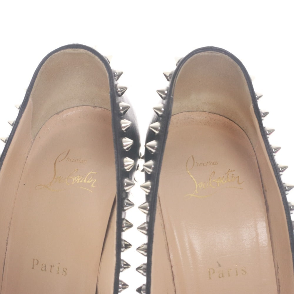 ■ クリスチャンルブタン Christian Louboutin パンプス 靴 スタッズ ハイヒール ポインテッドトゥ レディース 37 (24.0cm相当) ブラック