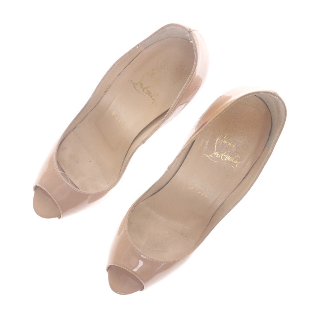 ■ クリスチャンルブタン Christian Louboutin パンプス サンダル 靴 ハイヒール オープントゥ レディース 37 (24.0cm相当) ベージュ