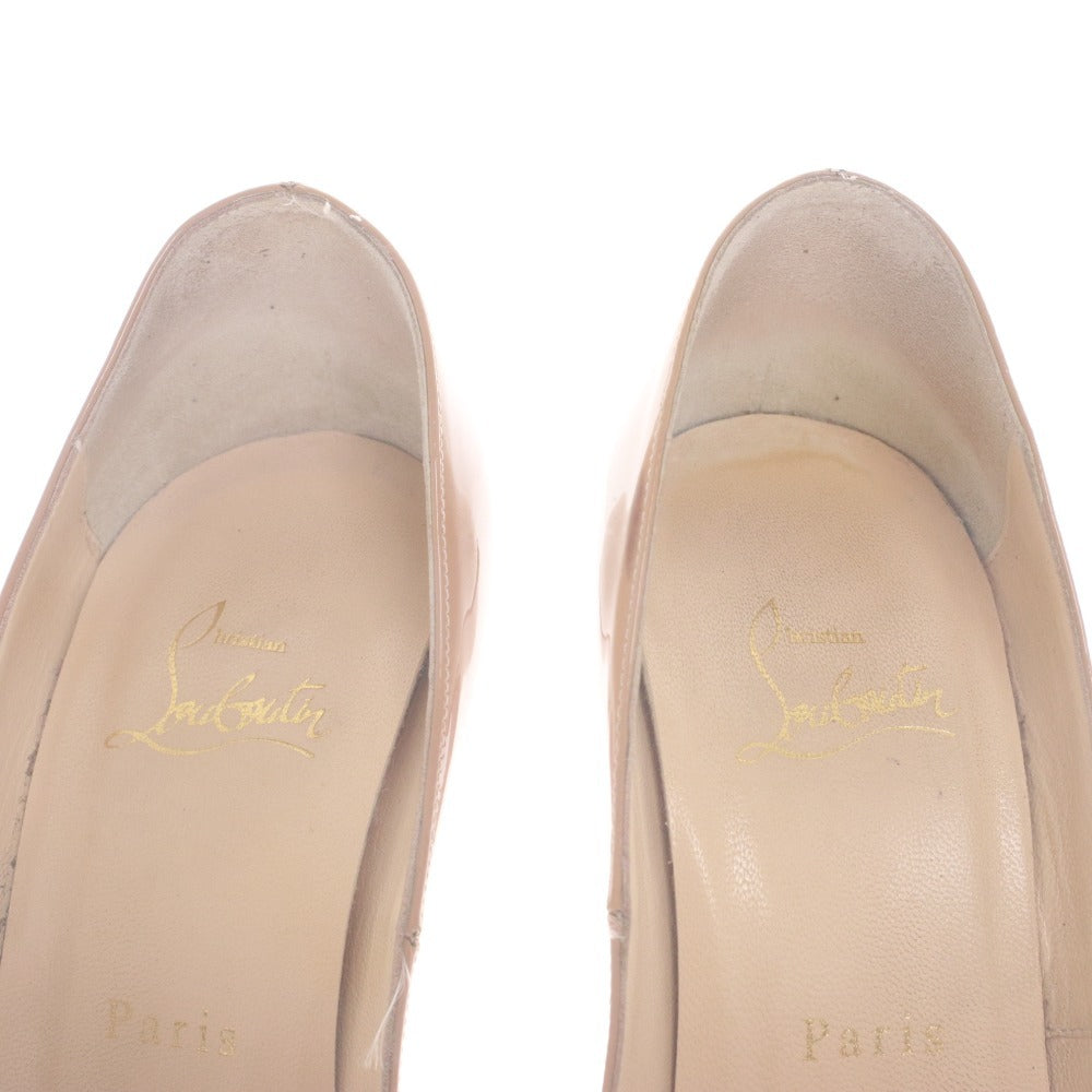 ■ クリスチャンルブタン Christian Louboutin パンプス サンダル 靴 ハイヒール オープントゥ レディース 37 (24.0cm相当) ベージュ