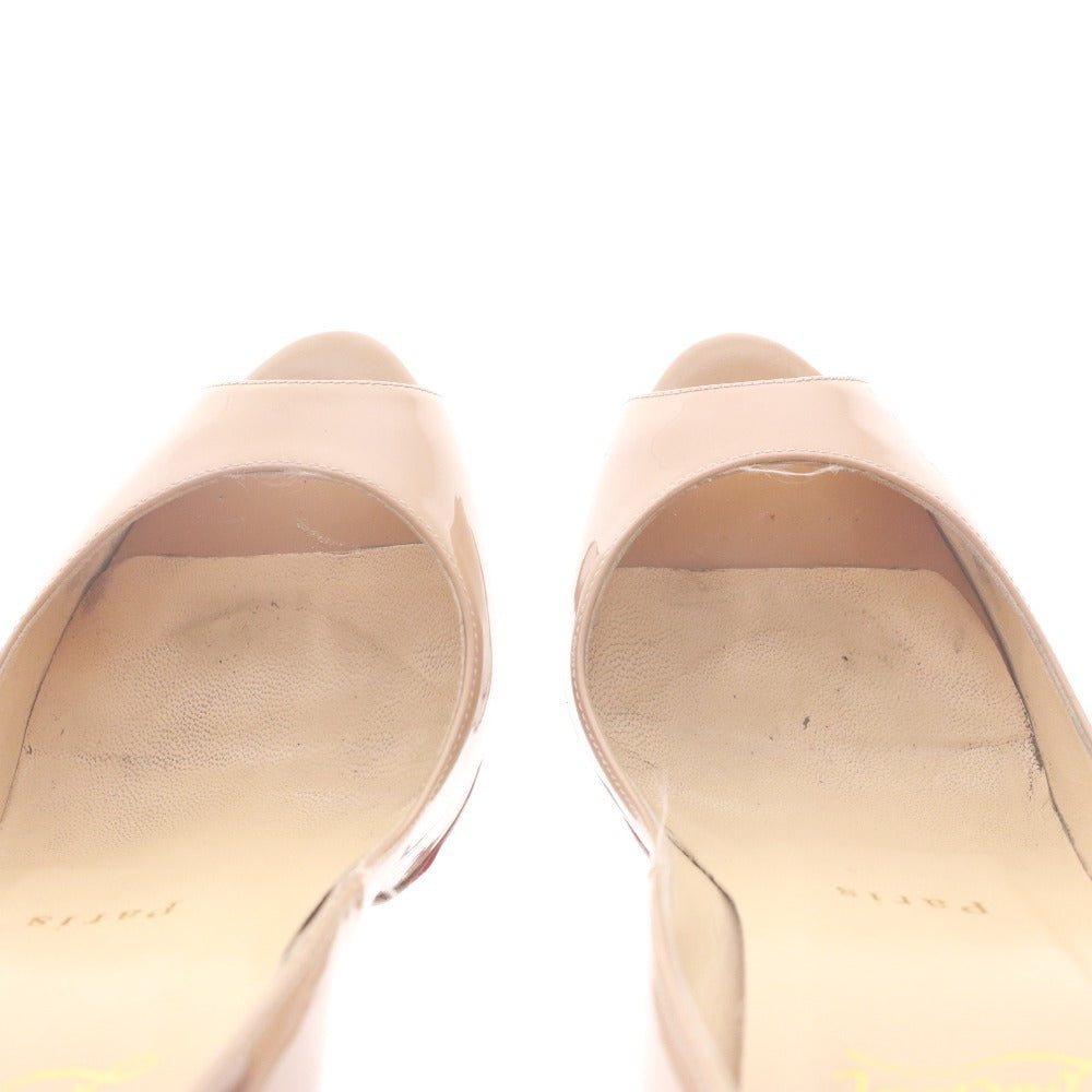 ■ クリスチャンルブタン Christian Louboutin パンプス サンダル 靴 ハイヒール オープントゥ レディース 37 (24.0cm相当) ベージュ