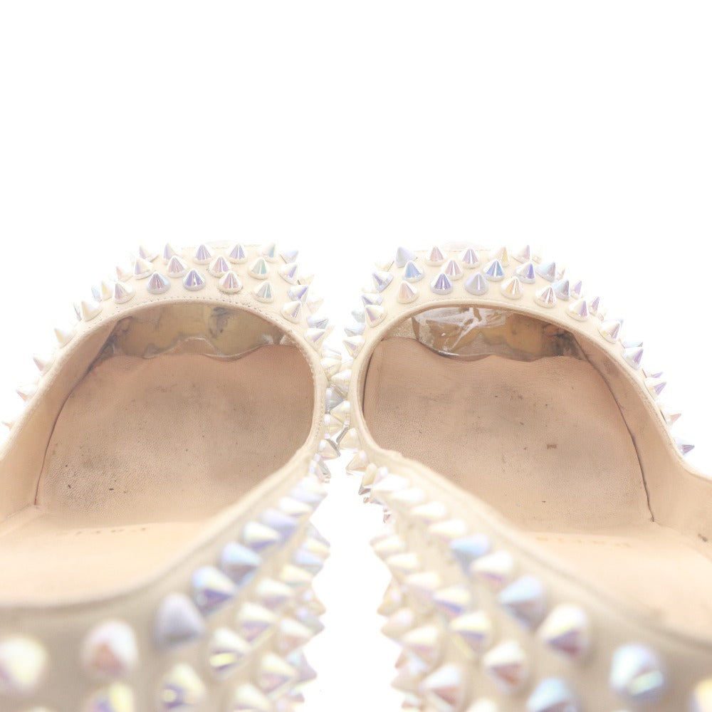 ■ クリスチャンルブタン Christian Louboutin サンダル 靴 オープントゥ ウェッジソール スタッズ レディース 23.5cm相当 ホワイト